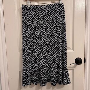 Alfred Dunner Black and White Sailboat Midi Skirt